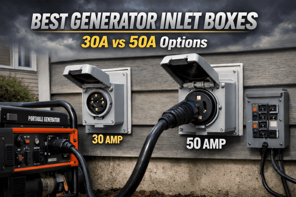 Generator Inlet Types Best Generator Inlet Box: 30A vs 50A Outdoor Rated NEC Compliant ...