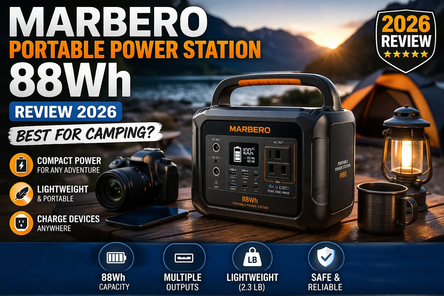 MARBERO Portable Power Station 88Wh